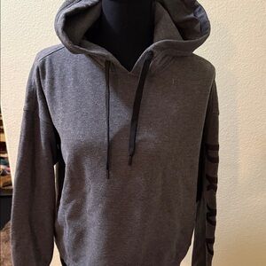 DKNY Women's Varsity Embroidered Logo Pull-On Hoodiewith Sleeve Logo